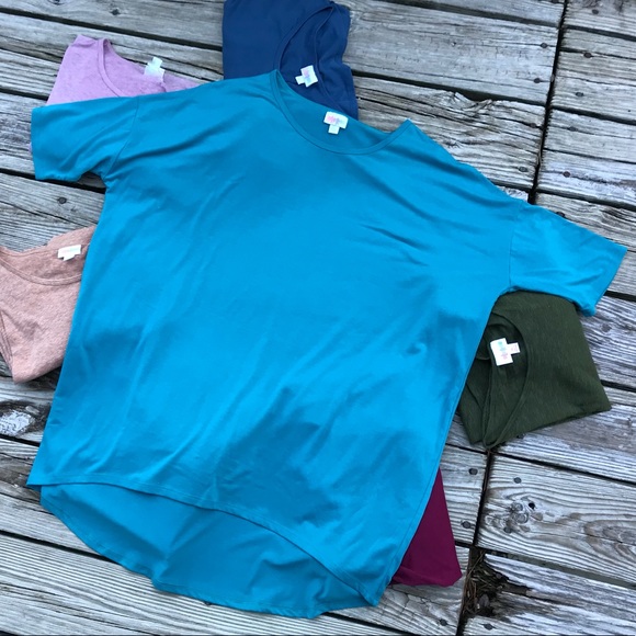 LuLaRoe Tops - LULAROE Knit Slub Stretch Aqua Irma Top Shirt XL